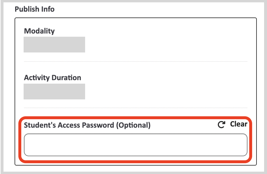 How do I add an access password to activities?