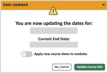 Course - date change