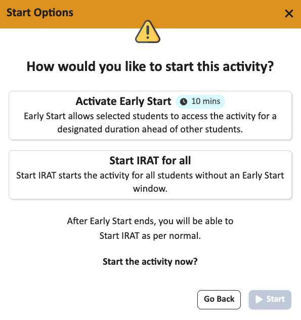Early Start-popup-start