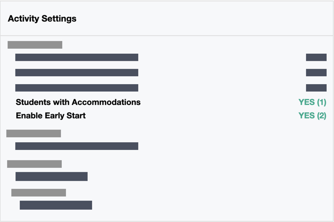 Early start-activity settings