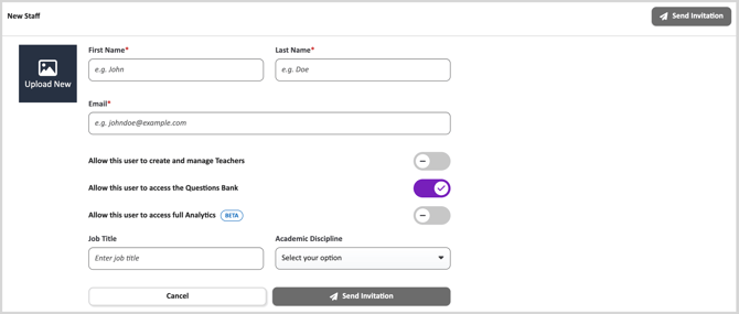 Staff management - Instructor details