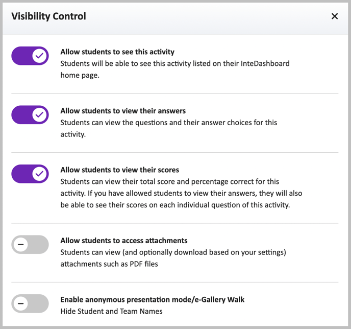 Visibility control - app case